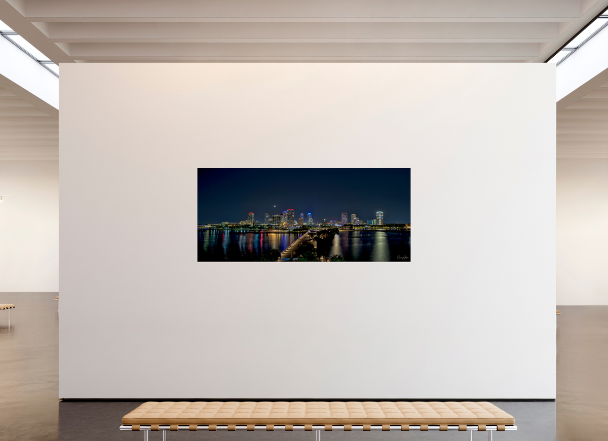 88.6 x 39″, Metal Print Saint Petersburg, Florida Night Sky