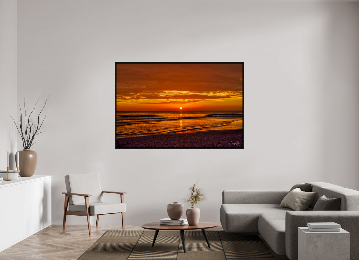 70.6 x 47″, Floater Frame Sunset on the Gulf