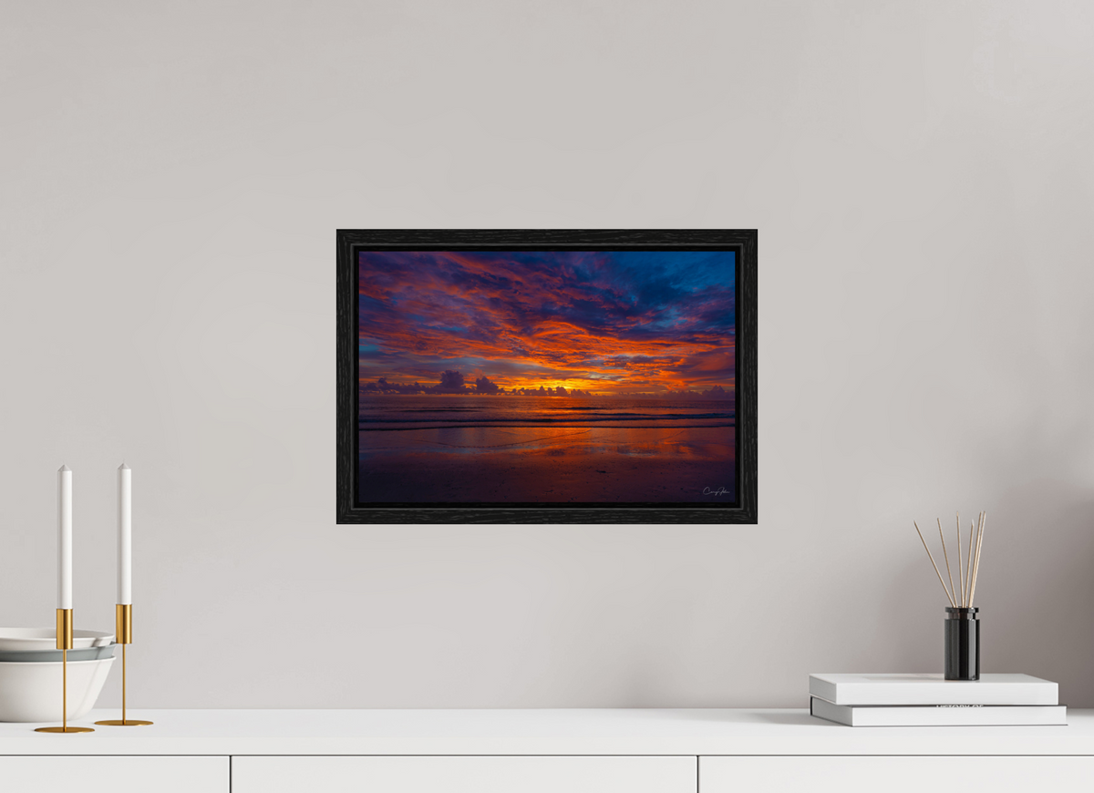 15 x 10″, Floater Frame Indian Shores Sky on Fire