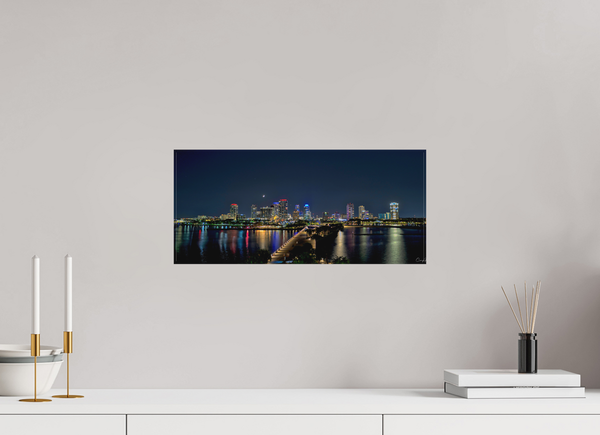18.1 x 8″, Canvas Print Saint Petersburg, Florida Night Sky