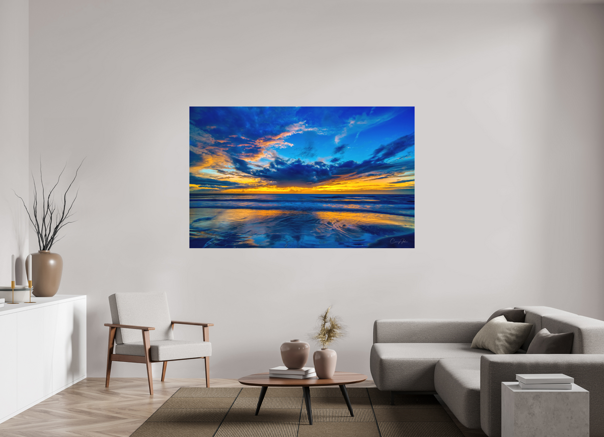 74.8 x 47″, Canvas Print Blue Sunset