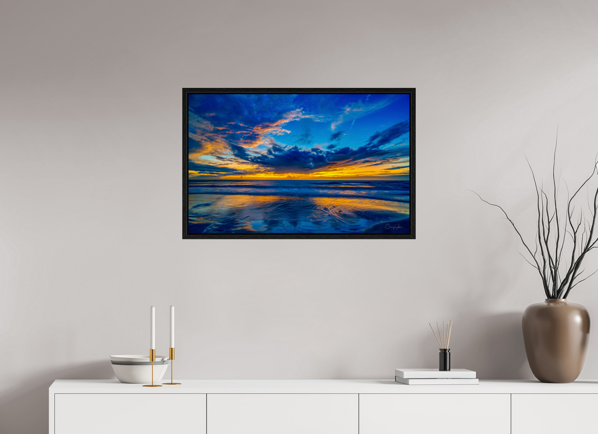 31.8 x 20″, Floater Frame Blue Sunset