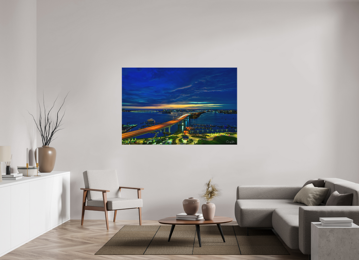 66 x 44″, Canvas Print Clearwater Beach Memorial Causeway