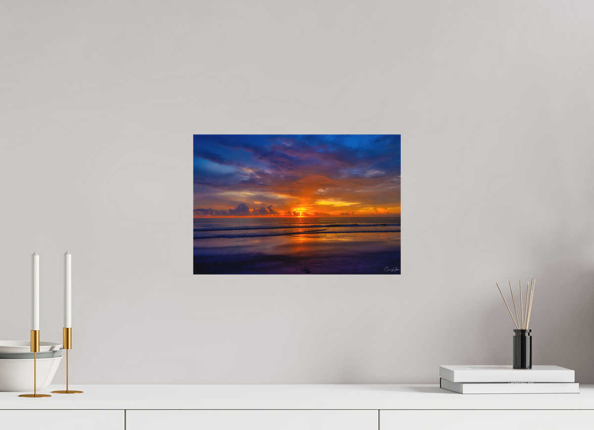 15 x 10″, Canvas Print Sunset Shoreline IRB