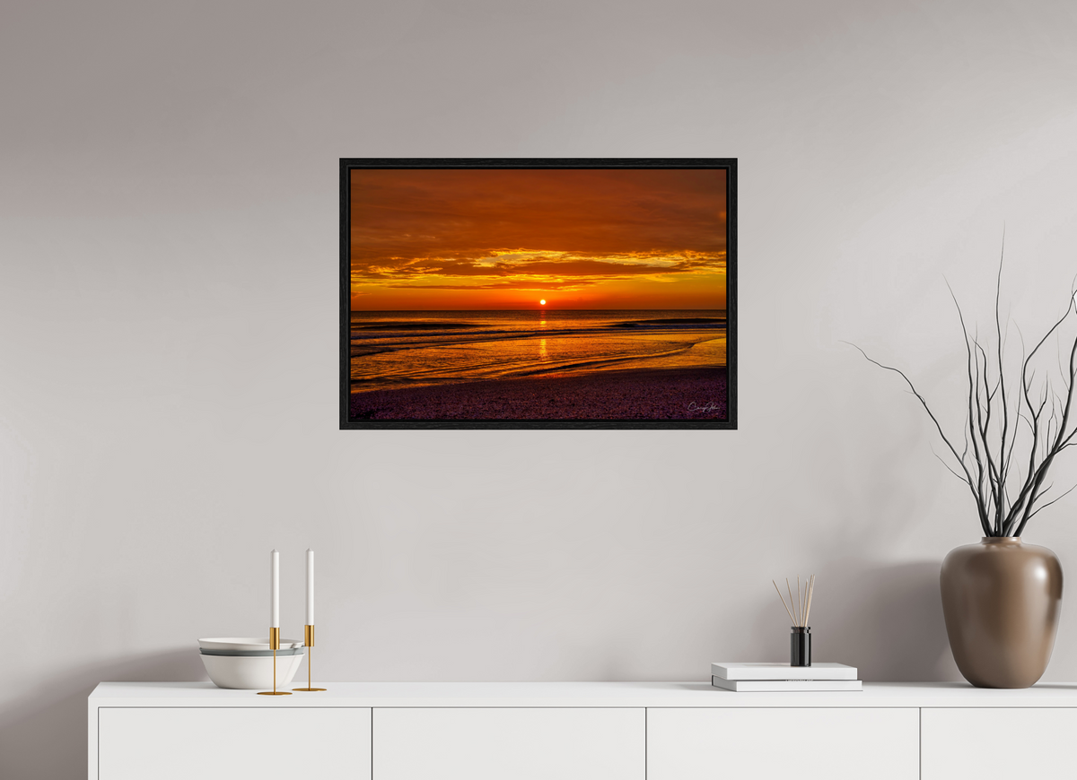 30 x 20″, Floater Frame Sunset on the Gulf