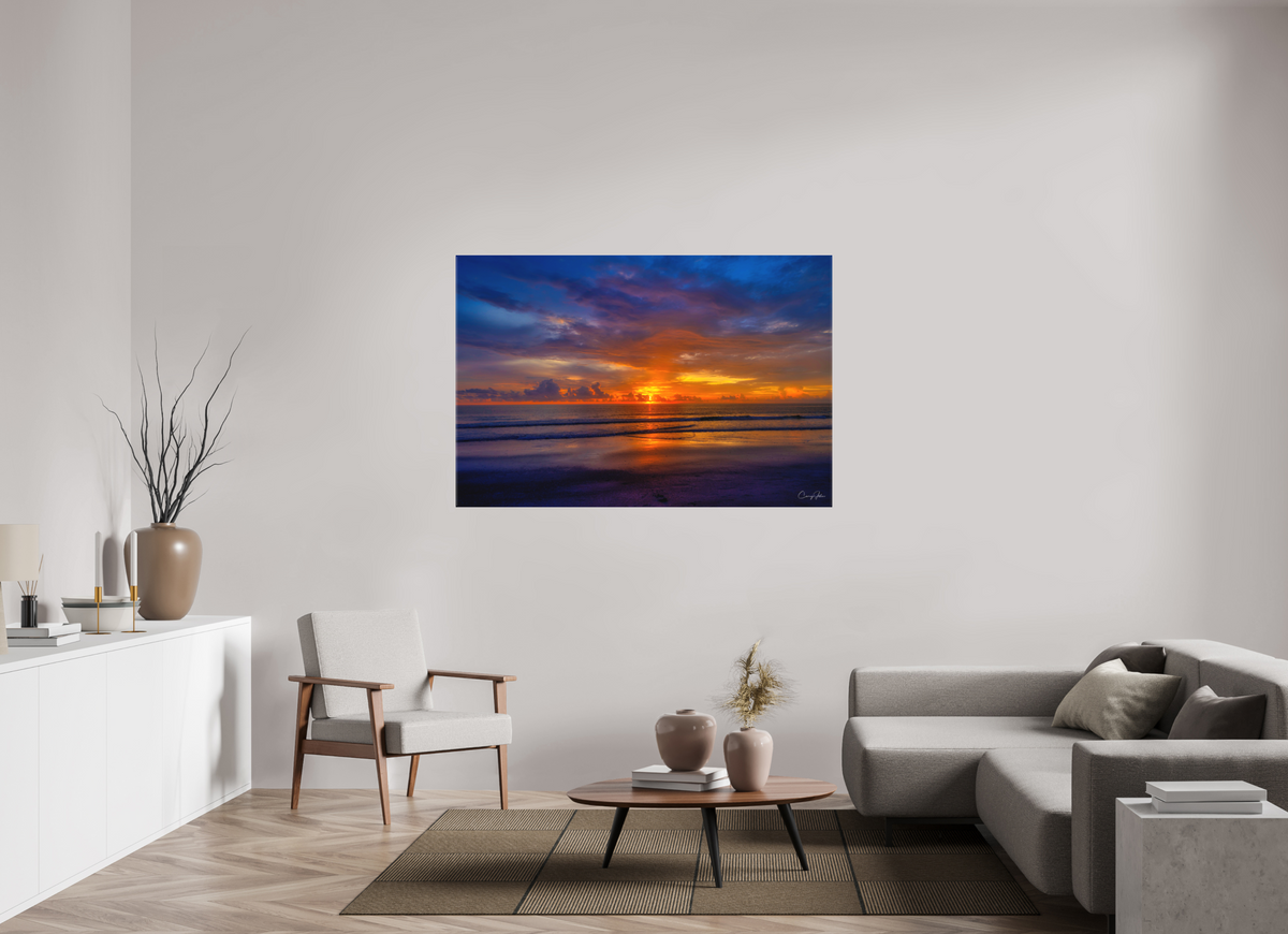 60 x 40″, Canvas Print Sunset Shoreline IRB