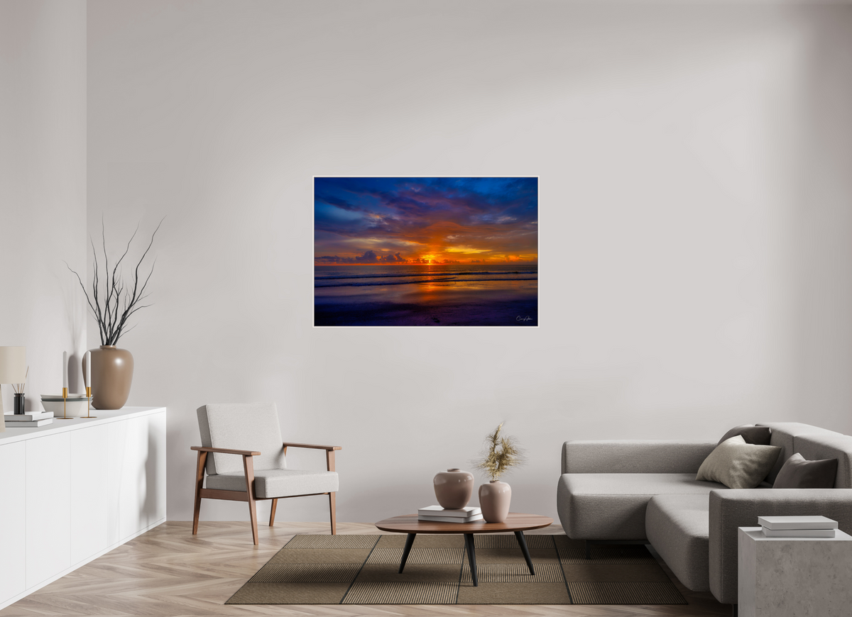 54 x 36″, Acrylic Print Sunset Shoreline IRB