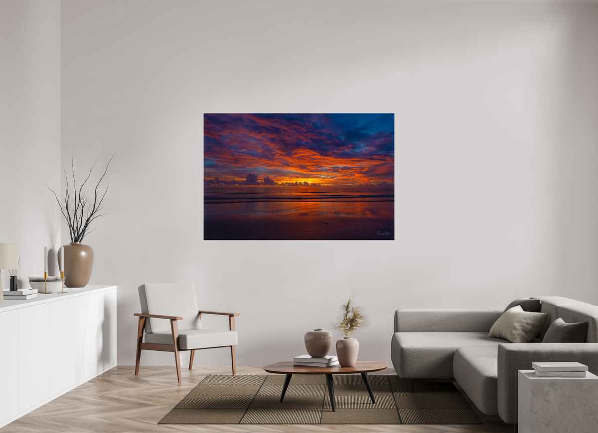 66 x 44″, Photo Print Under Acrylic Glass Indian Shores Sky on Fire