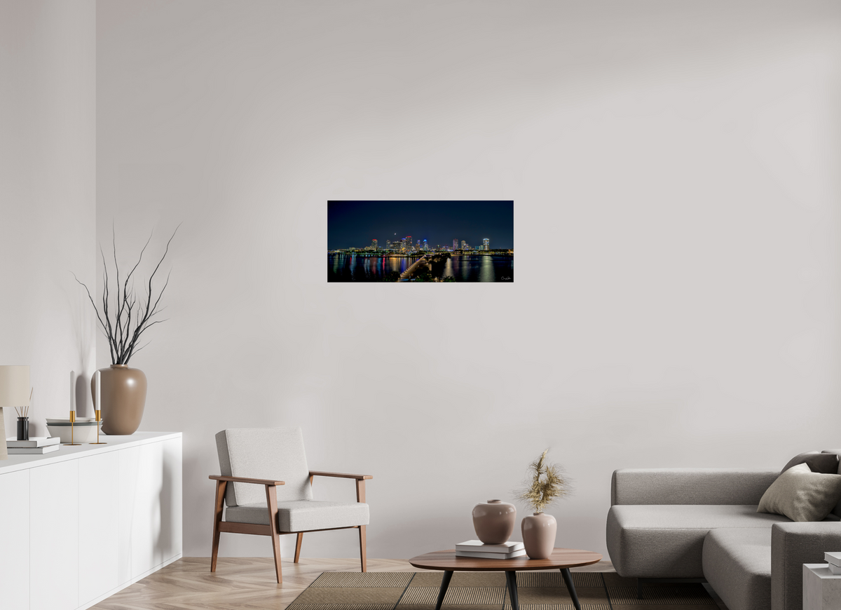 36.3 x 16″, Photo Print Under Acrylic Glass Saint Petersburg, Florida Night Sky