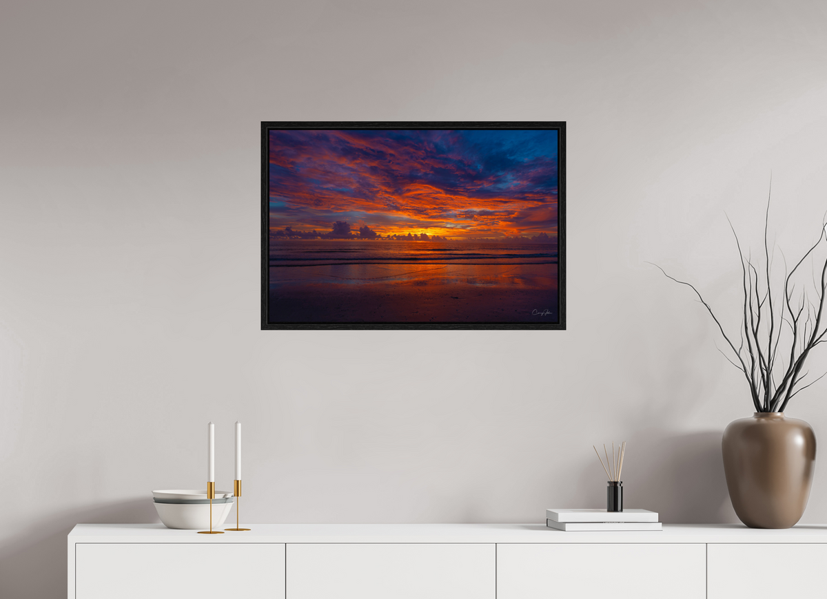 30 x 20″, Floater Frame Indian Shores Sky on Fire