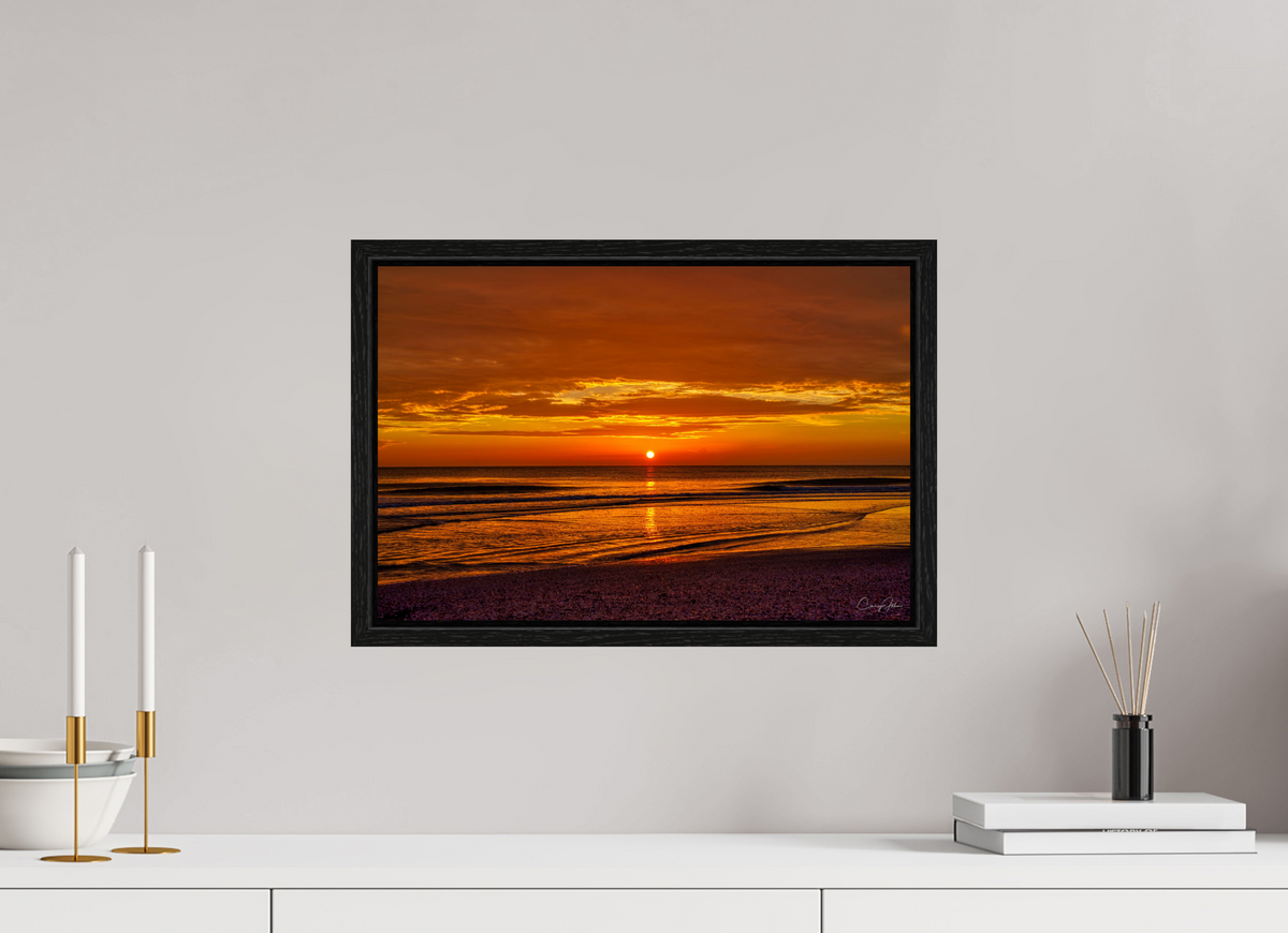 18 x 12″, Floater Frame Sunset on the Gulf