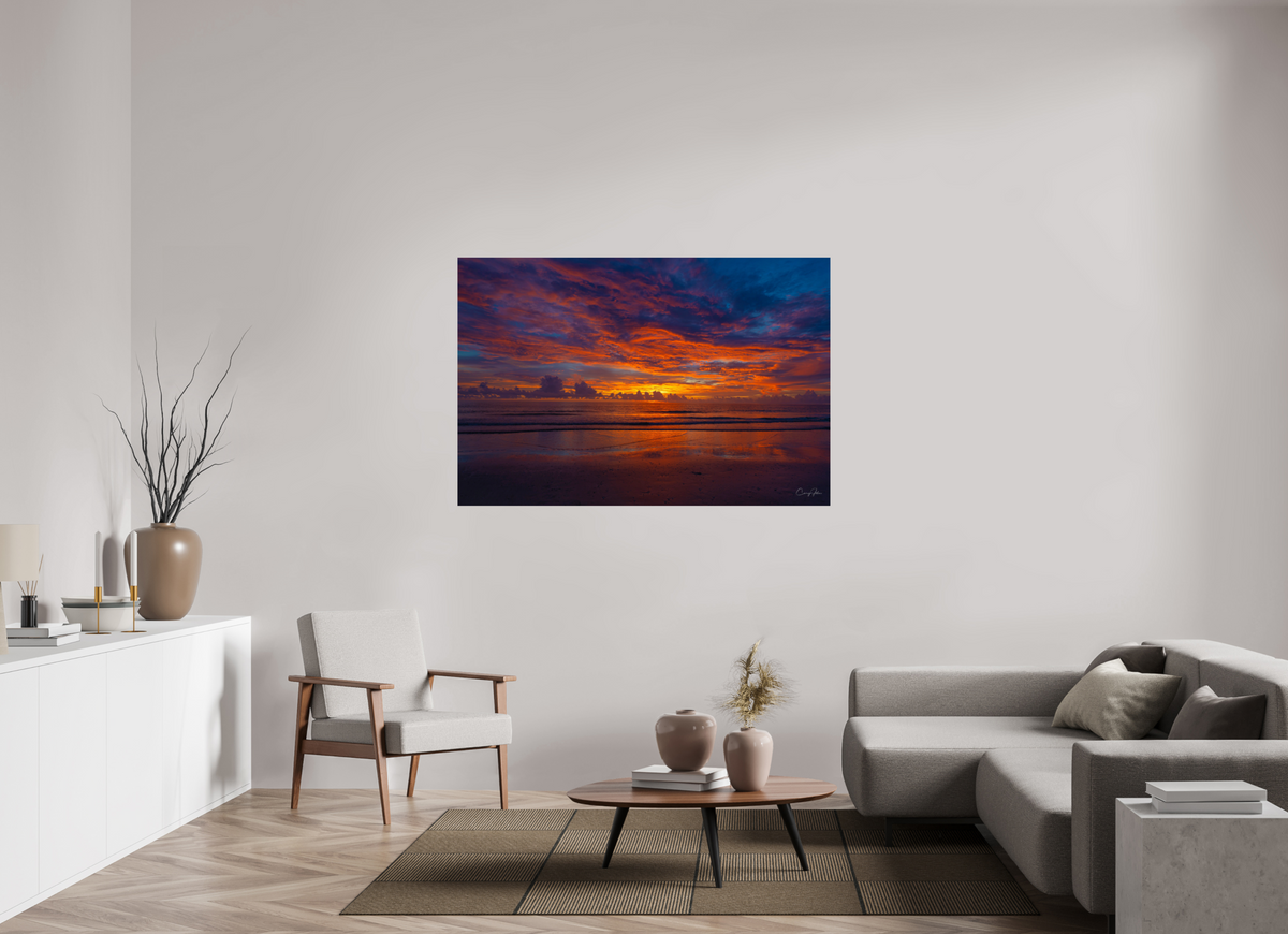 60 x 40″, Fine Art Indian Shores Sky on Fire