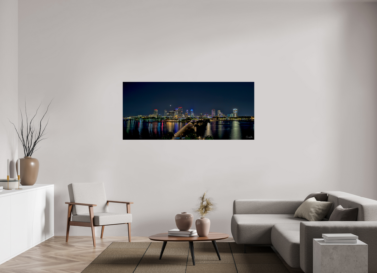 70.4 x 31″, Metal Print Saint Petersburg, Florida Night Sky