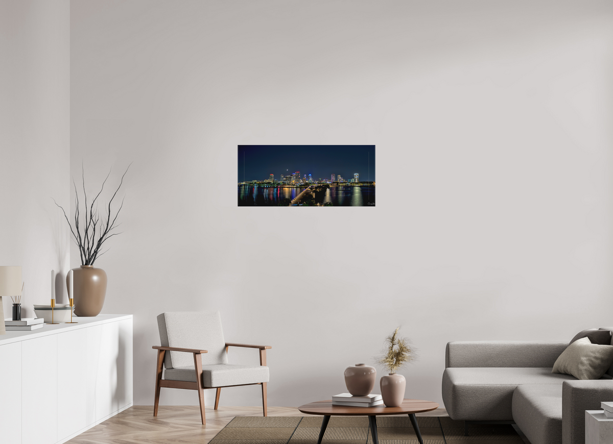 36.3 x 16″, Canvas Print Saint Petersburg, Florida Night Sky