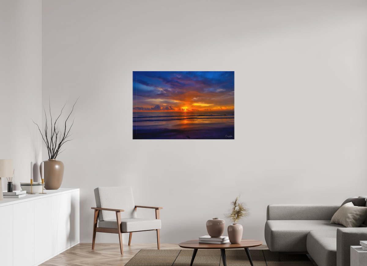 45 x 30″, Canvas Print Sunset Shoreline IRB