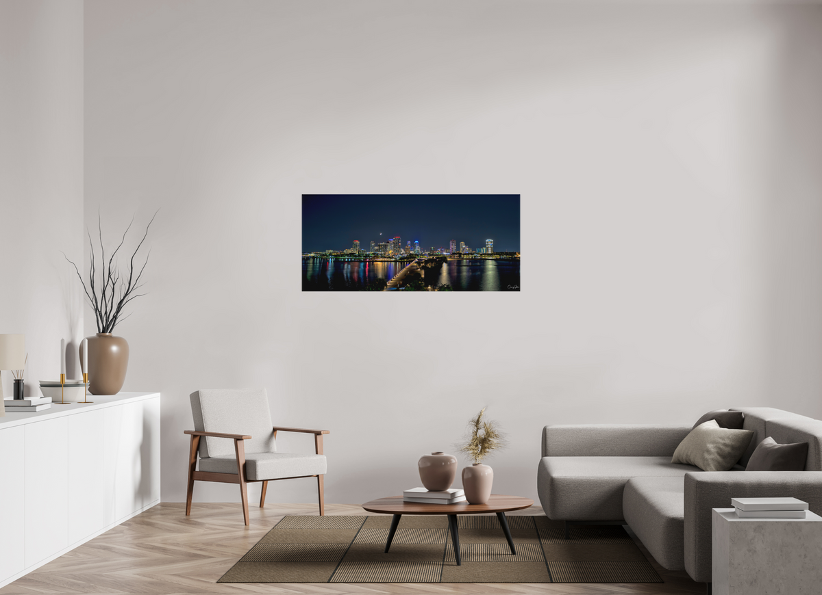 54.5 x 24″, Canvas Print Saint Petersburg, Florida Night Sky