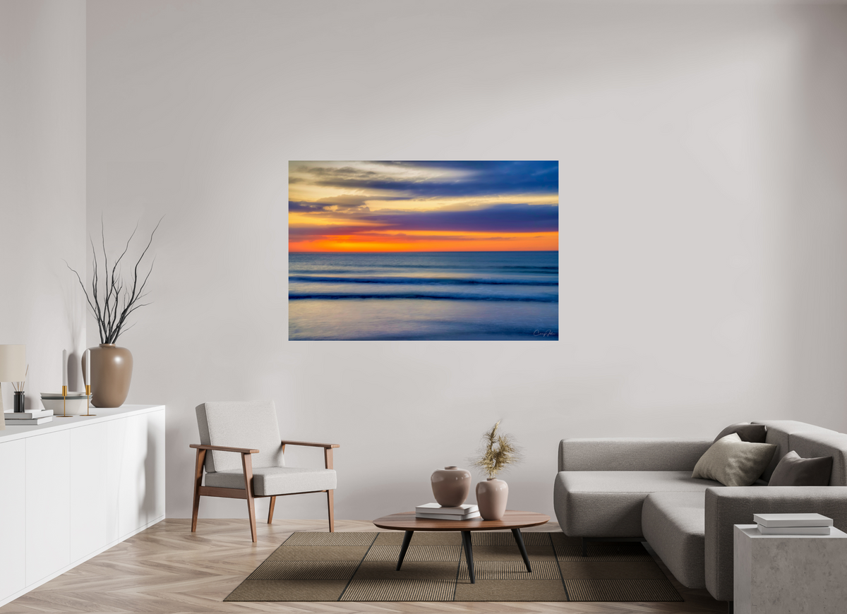 66 x 44″, Metal Print Waves of Color 2