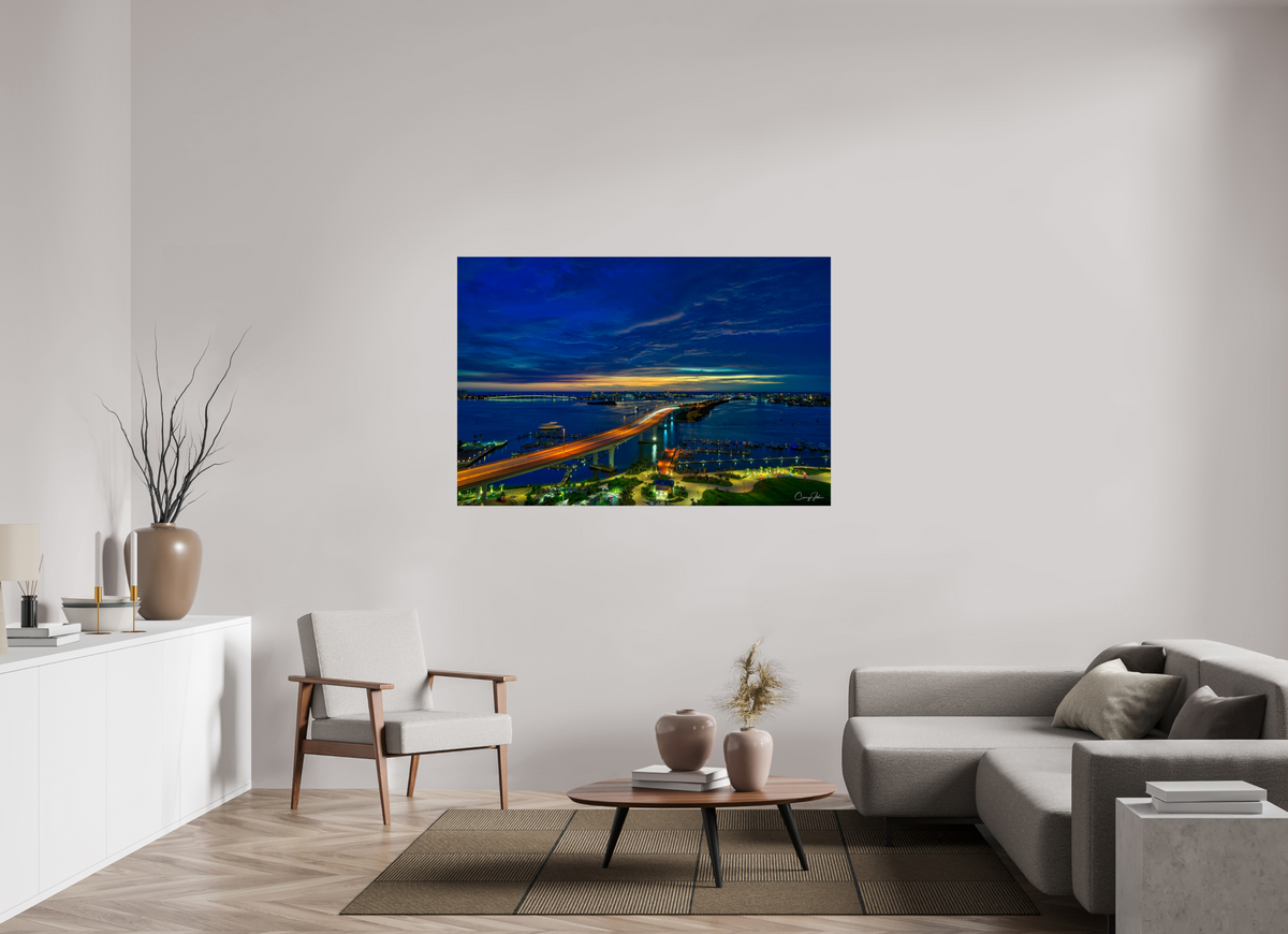 60 x 40″, Metal Print Clearwater Beach Memorial Causeway