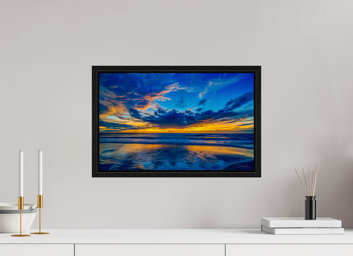 19.1 x 12″, Floater Frame Blue Sunset