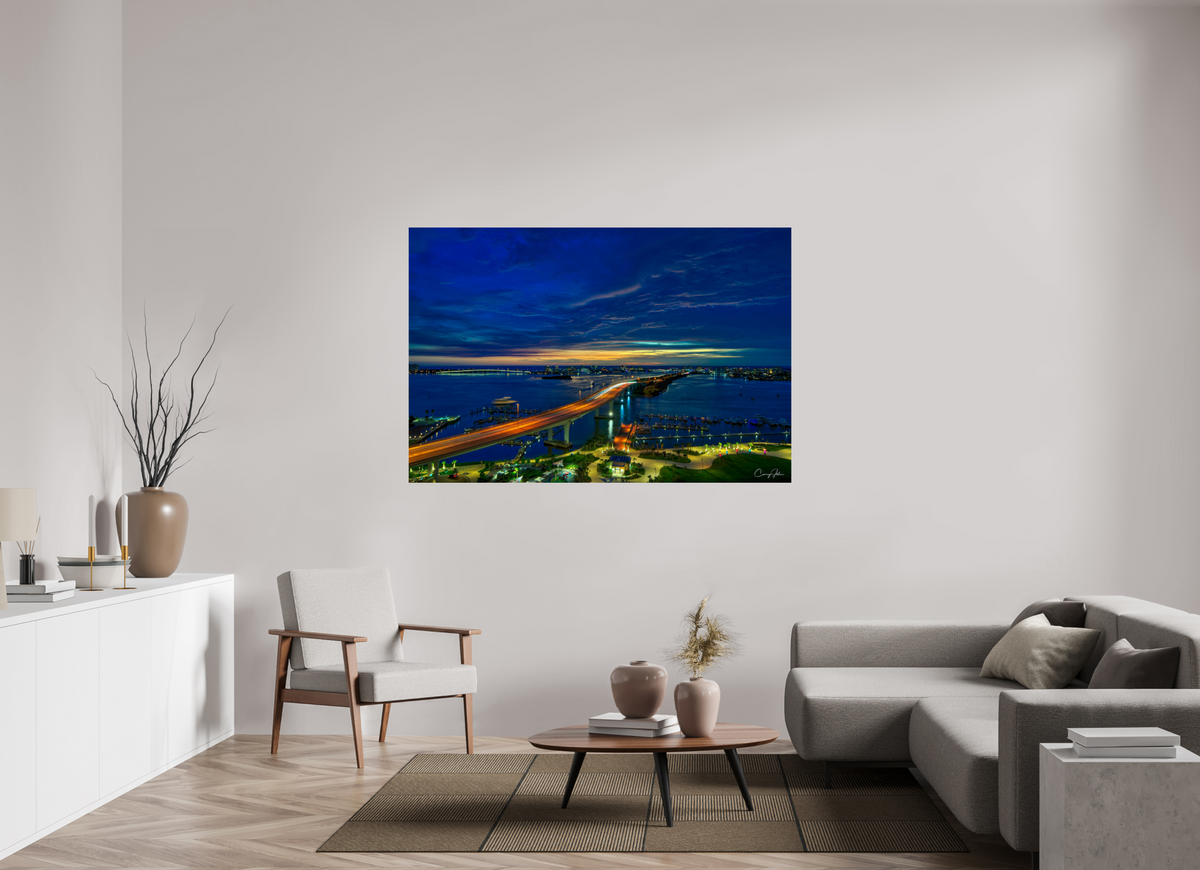 66 x 44″, Metal Print Clearwater Beach Memorial Causeway