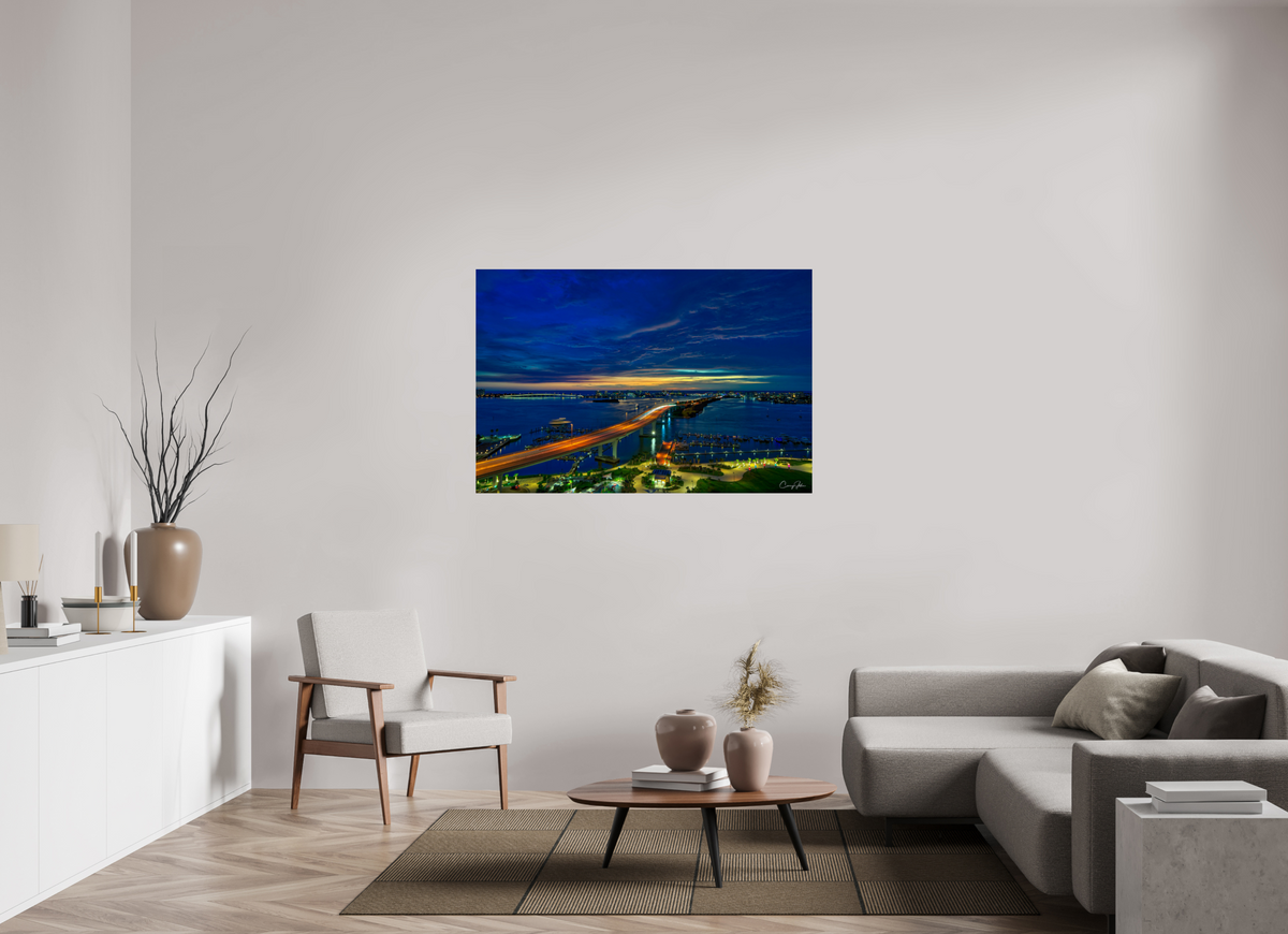 54 x 36″, Metal Print Clearwater Beach Memorial Causeway