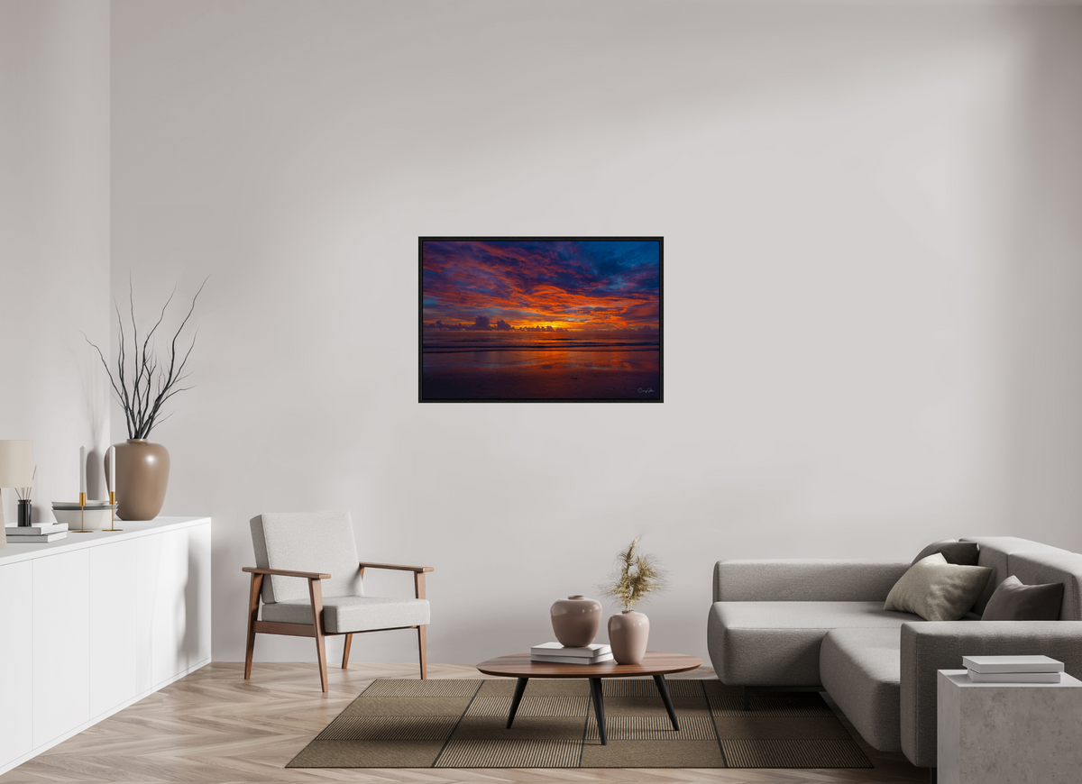 45 x 30″, Floater Frame Indian Shores Sky on Fire